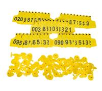 marchi auricolari, 100 set di etichette auricolari for bovini, for cavalli da allevamento, for cervi, strumenti digitali Tplastic 201-300/1-100(Yellow,501 600)