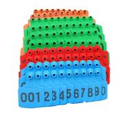 Marchi auricolari di identificazione degli animali in plastica PE | Multicolor 001-1000 100 pezzi Identificazione del bestiame for la gestione dell'azienda agricola(Mixed Color,601-700)