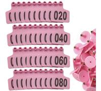 Marchi auricolari di identificazione degli animali in plastica PE | Multicolor 001-1000 100 pezzi Identificazione del bestiame for la gestione dell'azienda agricola(Pink,501-600)