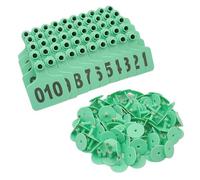 Marchi auricolari for bestiame in TPU | Multicolor 001-500 100 pezzi Identificazione animale da fattoria: bovino mucca pecora maiale(Green,301-400)