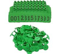 Marchi auricolari for maiali, numerati, for, pecore, mucche, capre, vitelli, bestiame, orecchie T001-100 Rosso/Rosso/201-300(Green,001 100)