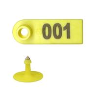Marchi auricolari in plastica for bestiame | Multicolori 100 pezzi for l'identificazione del bestiame e la gestione dell'azienda agricola(Yellow)