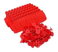 Marchi auricolari in plastica for bovini | Multicolor 105x75 mm 100 pz for Bovini Ovini Capra Maiale Cervo Cane Suino(Red)