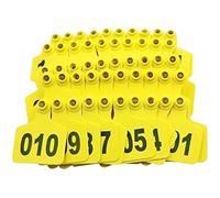 Marchi auricolari in plastica for bovini | Multicolore 7,5x6,1 cm 100 pezzi 001-400: ID bestiame for bovini, pecore, maiali, maiali.(Yellow,101a200)