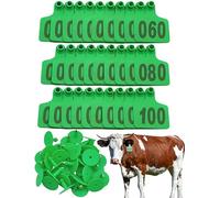 Marchi auricolari in plastica per bestiame, Etichette auricolari for bestiame 1-1000 Confezione da 100 multicolore 60 mm x 75 mm(Green,801-900)
