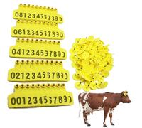 Marchi auricolari in plastica per bestiame, Etichette auricolari for bestiame 1-1000 Confezione da 100 multicolore 60 mm x 75 mm(Yellow,301-400)