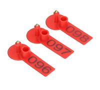 Marchi Auricolari per Bestiame, 100 Marchi Numerati per L'identificazione Dell'orecchio del Bestiame, Marchi Auricolari Precisi per Bestiame da Allevamento per la Gestione dei Suini Ovini(Rosso)