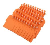 marchi auricolari per bestiame, Etichette identificative for orecchie di bovino monopezzo in TPU multicolore 50-100 pezzi con penna(Oranje,100pcs)