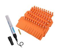 marchi auricolari per bestiame, Etichette identificative for orecchie di bovino monopezzo in TPU multicolore 50-100 pezzi con penna(Oranje,100pcs+pen)