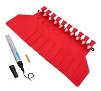 marchi auricolari per bestiame, Etichette identificative for orecchie di bovino monopezzo in TPU multicolore 50-100 pezzi con penna(Red,50pcs+pen)