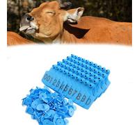 Marchi auricolari per bestiame in plastica, Forniture for animali Applicatori di etichette auricolari for bestiame Animali da fattoria(Blue 7.5 * 10cm,301 400)