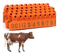 Marchi auricolari per bovini, 001-100-200-300-400-500-600-700-800-900-1000 numeri Marchio auricolare in plastica per bestiame, Marchi auricolari per mucca per marcatura personalizzata Etichetta