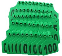 Marchi auricolari per bovini 001-1000 Il marchio auricolare numerico è perfetto per animali da allevamento di piccole e medie dimensioni come mucche, giovenche, vitelli (100 confezioni) 601-700 verde