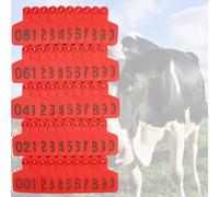 marchi auricolari per bovini, marchio auricolare p Etichette auricolari for bovini con numeri Etichette auricolari for l'identificazione del bestiame(Red 7.5 * 10cm,201 300)