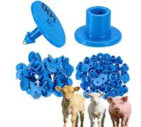 Marchi auricolari rotondi da 100 pezzi, marchi auricolari luminosi con numero di bestiame adatti per suini, bovini, pecore, capre e bovini (numero 001-1000) blu 601-700