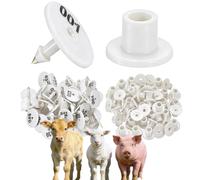 Marchi auricolari rotondi da 100 pezzi, marchi auricolari luminosi con numero di bestiame adatti per suini, bovini, pecore, capre e bovini (numero 001-1000) white 701-800