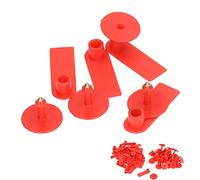 Marchi auricolari vuoti, 100 pezzi marchi auricolari in plastica rossa per bestiame Identificazione dei marchi auricolari personalizzati per bovini Etichette vuote per animali, mucche, maiale, capre