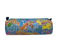 Marchi CyP- Pokémon- Astuccio cilindrico, astuccio, materiale scolastico, Pikachu, Squirtle. Charmander. Custodia Bulbasaur, Multicolor, Prodotto Ufficiale