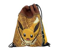 Marchi CyP - Zaino Pokémon, sacco, borsa con lacci, Eeve, colore marrone, prodotto ufficiale