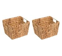 Marchi Innovations - Cesto portaoggetti in giacinto con manici, rettangolare, 29,2 cm