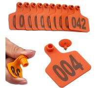 Marchi per bestiame in TPU, Confezione di etichette auricolari for bestiame da 100 misure multiple for bovini, ovini, caprini, suini(Orange,301-400)