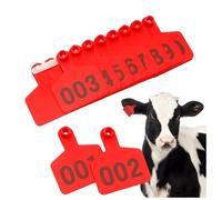 Marchi per bestiame in TPU, Confezione di etichette auricolari for bestiame da 100 misure multiple for bovini, ovini, caprini, suini(Red,101-200)