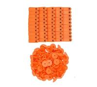 Marchi per bestiame - Marchi auricolari per pecore Orecchini con testa in rame da 100 pezzi Tag 001-100 Numero o nessuna parola Etichetta identificativa animale fattoria multicolore(Orange)
