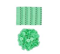 Marchi per bestiame - Marchi auricolari per pecore Orecchini con testa in rame da 100 pezzi Tag 001-100 Numero o nessuna parola Etichetta identificativa animale fattoria multicolore(Green)