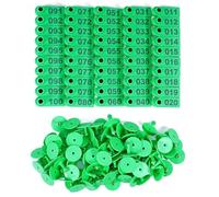 Marchi per bestiame - Marchi auricolari per pecore Orecchini con testa in rame da 100 pezzi Tag 001-100 Numero o nessuna parola Etichetta identificativa animale fattoria multicolore(Green 001-100)