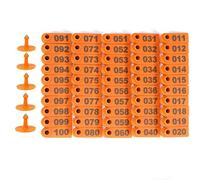 Marchi per bestiame - Marchi auricolari per pecore Orecchini con testa in rame da 100 pezzi Tag 001-100 Numero o nessuna parola Etichetta identificativa animale fattoria multicolore(Orange 001-100)