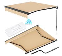 Marchina elettrica a braccio snodato con telecomando e manovella, tenda da sole per balcone e terrazza come protezione solare, tenda da giardino e balcone con angolo di inclinazione regolabile fino a