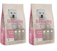 Marchio Amazon - Lifelong - Complete Alimento secco completo per cani adulti (razze di piccola taglia) con salmone e riso, 1 x 3kg (Confezione da 2)