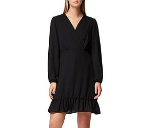 Marchio Amazon - TRUTH & FABLE Vestito Mini A-Line in Chiffon Donna, Nero (Black), 44, Label: M