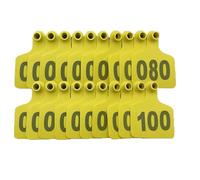 Marchio auricolare Carta d'identità per bestiame 001-100/-/901-1000 Etichetta auricolare numerata(Yellow,201-300)