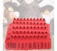 Marchio auricolare Carta d'identità per bestiame 001-500, con numeri, marchi auricolari di identificazione del bestiame, marchi auricolari for animali(Red 4 * 5cm (1.57 * 1.96in),401-500)
