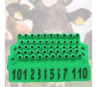 Marchio auricolare Carta d'identità per bestiame 001-500, con numeri, marchi auricolari di identificazione del bestiame, marchi auricolari for animali(Green 7.5 * 10cm (2.95 * 3.93in),401-500)