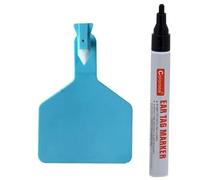 Marchio auricolare Carta d'identità per bestiame 50 pezzi/100 pezzi Z Tag vuoto grande, un pezzo grande TPU etichette auricolari for bestiame(Blue,100pcs+pen)