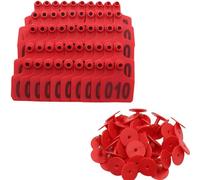 Marchio auricolare Carta d'identità per bestiame Etichette auricolari for bovini 001-100 -901-1000 etichette auricolari in plastica for bovini etichette for animali 201-300(Red,501-600)