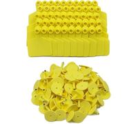 Marchio auricolare Carta d'identità per bestiame Etichette auricolari vuote for bovini da allevamento, tessere identificative, etichette for orecchini for animali(Yellow,100pcs)