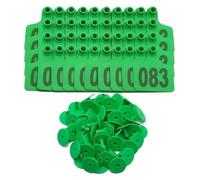 Marchio auricolare Marchi auricolari for bestiame for bovini in PE | Multicolor 40x48 mm Bovini Ovini Suini: 100 Pezzi da 001 a 100 Marchi auricolari di identificazione(Green)