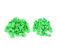 Marchio auricolare per bestiame con numeri 100 pezzi Marchio auricolare rotondo per maiale Anti caduta Materiale TPU durevole per volpi, maiali, pecore, allevamento Identificazione (Verde)
