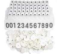 Marchio auricolare per bestiame, Etichette auricolari for bestiame numerate 001-1000 Confezione in plastica multicolore da 100 2,95x2,36 pollici(White,501-600)