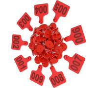 Marchio auricolare per bestiame, Etichette auricolari for bestiame numerate 001-1000 multicolore 7,5 x 6,3 cm confezione da 100(Red,801-900)