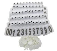 Marchio auricolare per bestiame, Marchi auricolari for bestiame 100 pezzi Multicolor numerati 001-1000(White,901-1000)