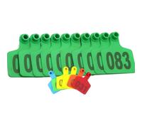 Marchio auricolare per bestiame, Marchi auricolari for bestiame 6x7,5cm Multicolor Numerati 100 Pz(Green,801-900)
