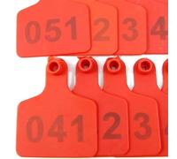 Marchio auricolare per bestiame, Marchi auricolari numerati for bestiame 100 pezzi Multicolor 7,5 x 6 cm 001-1000(Orange,301-400)
