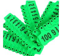 Marchio auricolare per bestiame, Marchi auricolari numerati for bestiame 100 pezzi Multicolor 7,5 x 6 cm 001-1000(Green,801-900)