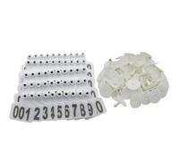 Marchio auricolare per bestiame, Marchio Auricolare Allevamento Multicolor Numerato 001-1000 Confezione Da 100 pz(White,901-1000)
