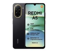 【Marchio+】 Versione globale Processore Redmi A5 Unisoc T7250 Fotocamera principale da 32 MP Schermo grande da 6,88" Supporta ricarica rapida da 15 W 3GB 64GB Black