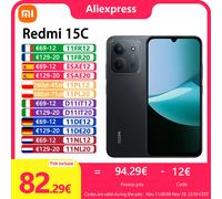 【Marchio+】 Versione globale Redmi 15C 4G Telefono cellulare 50MP AI Doppia fotocamera 6000mAh 33W Smartphone cellulare a ricarica rapida
